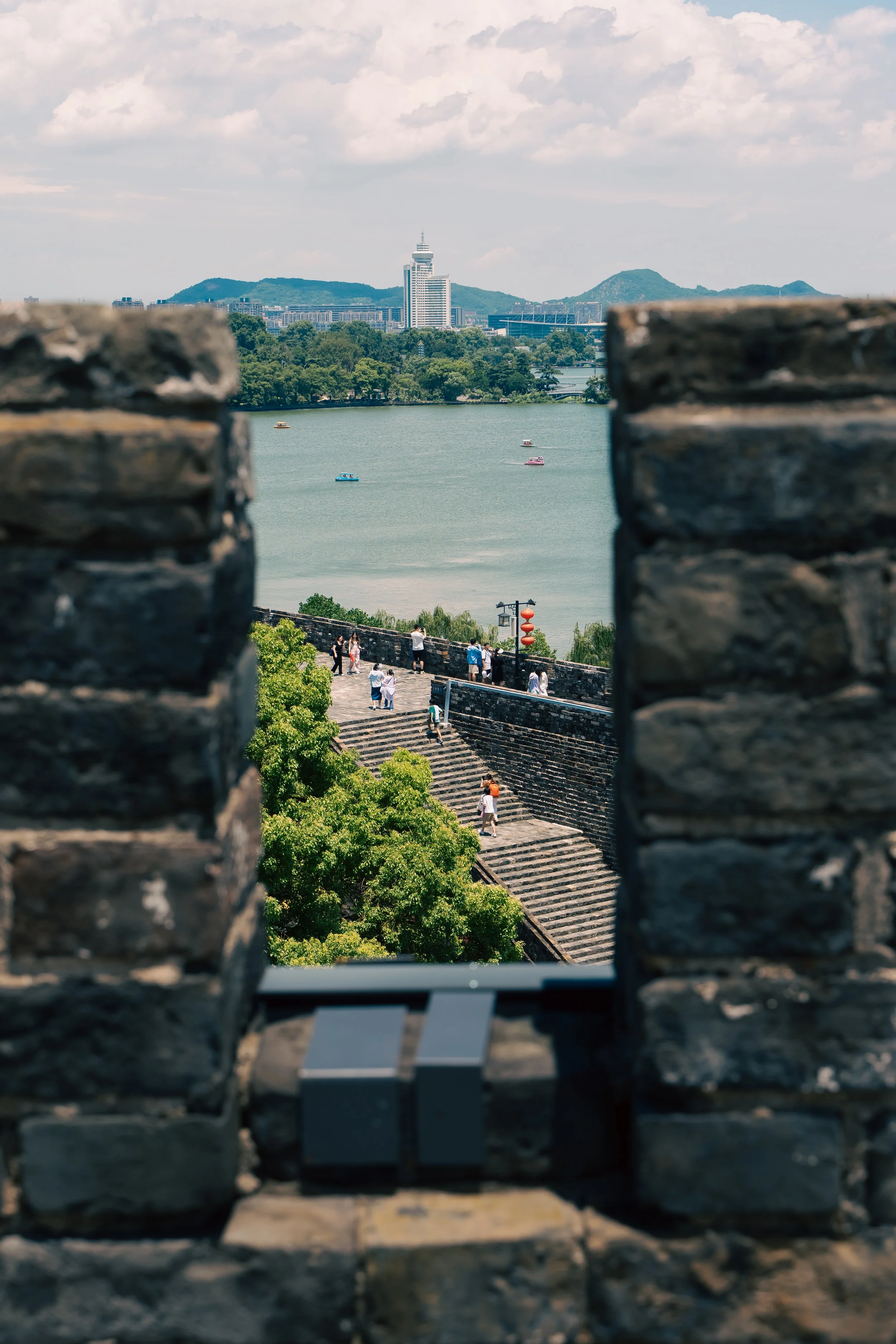 Ancient city wall and lake in Nanjing