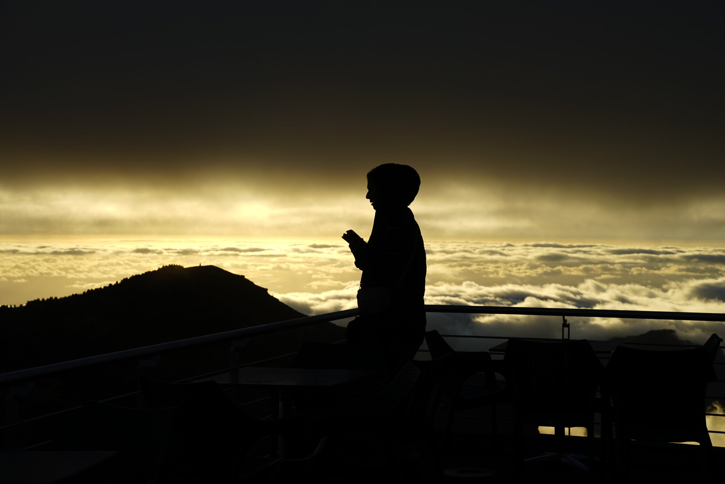 Girl on mountain top in Madeira