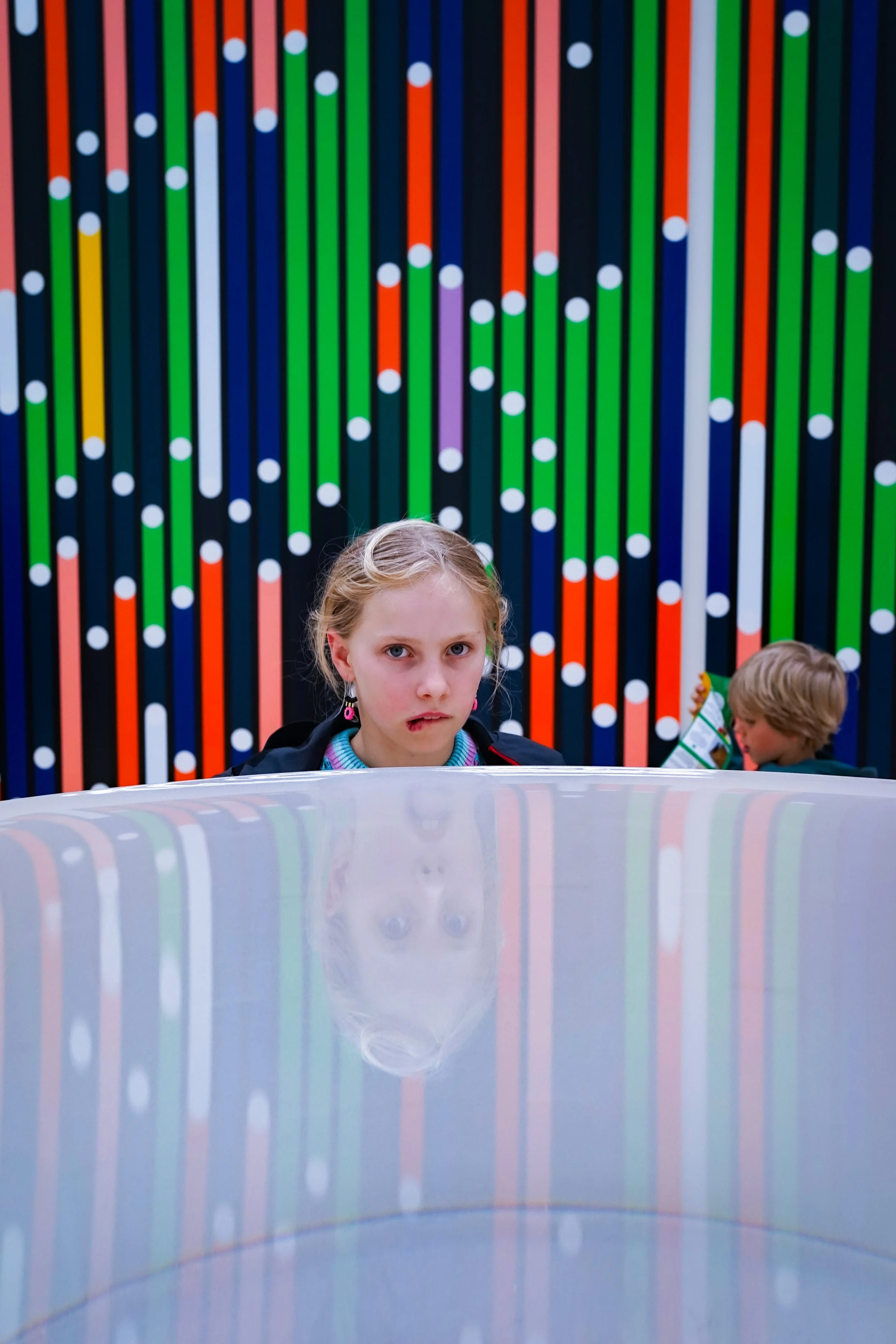 Girl and falling stars