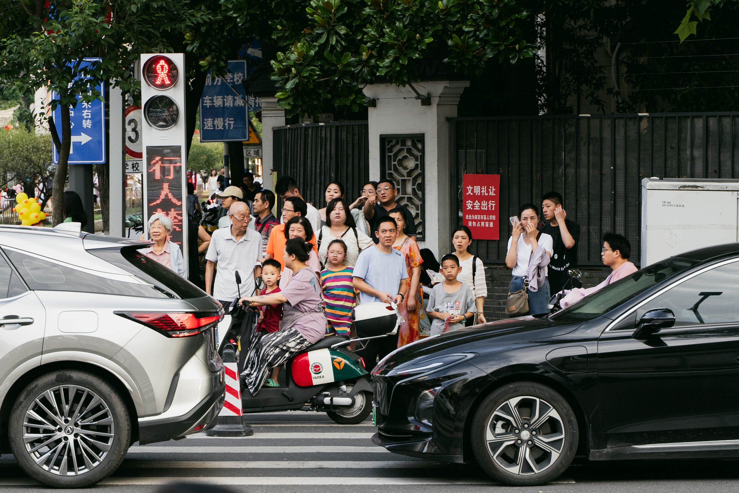 Waiting for traffic light