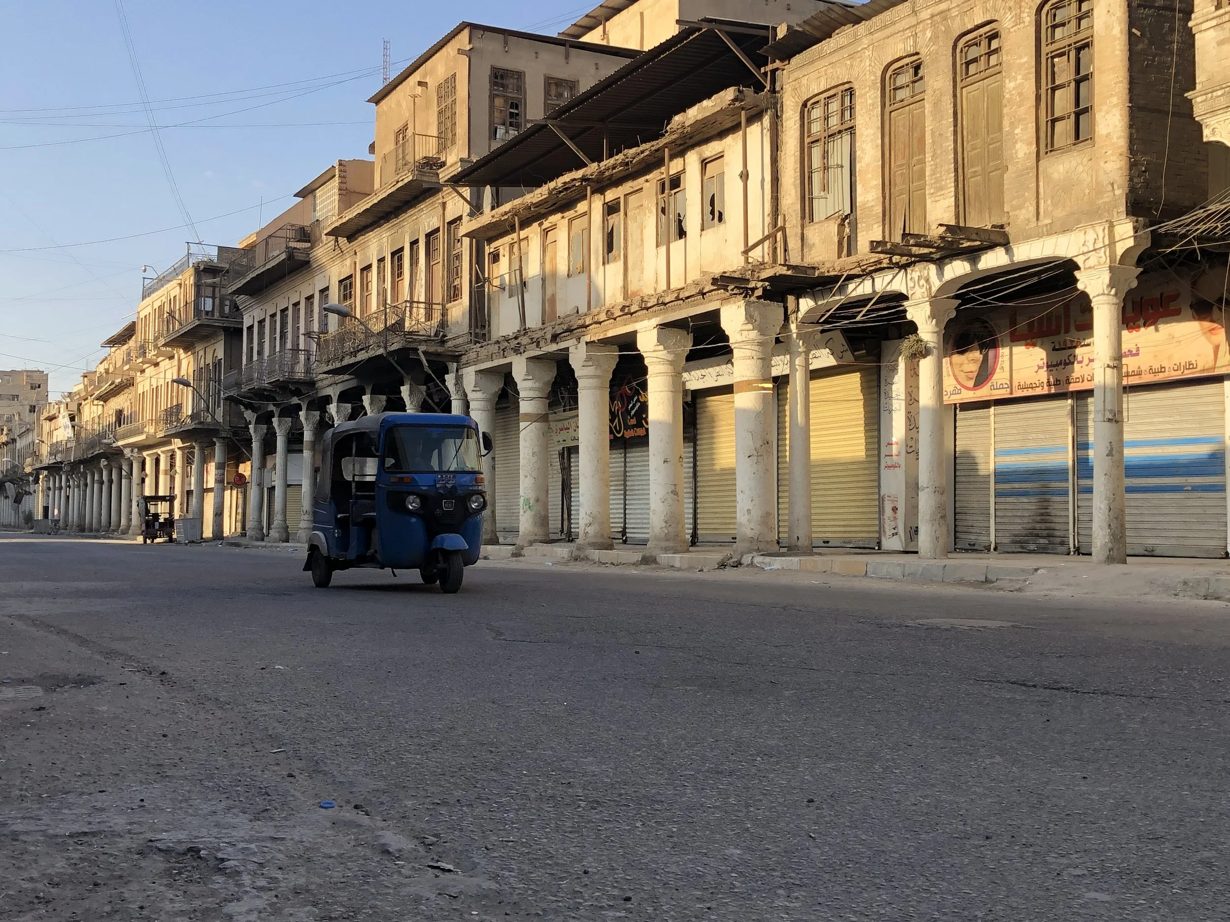 Empty street in Baghdad on Friday