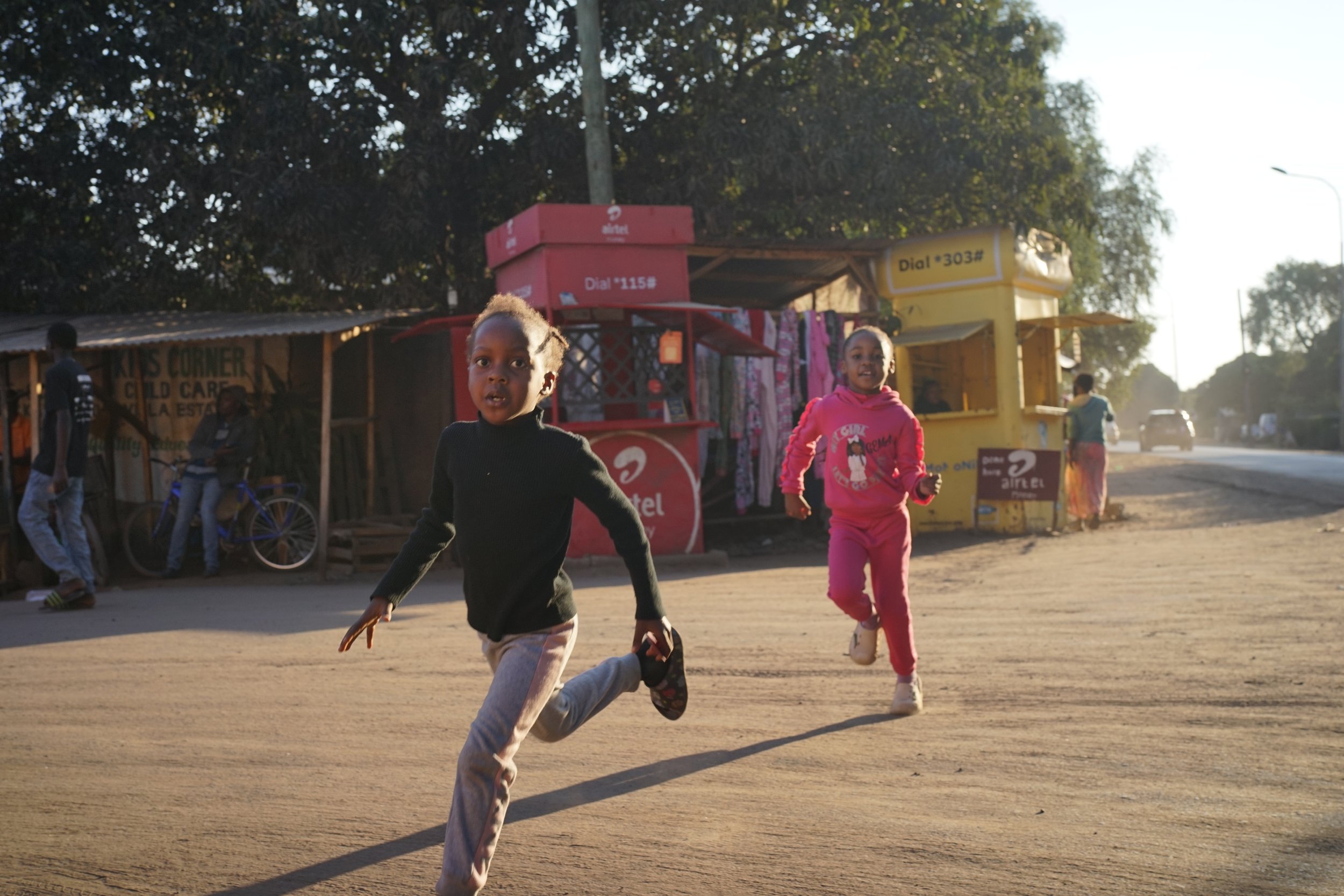 Running girls in Lusaka