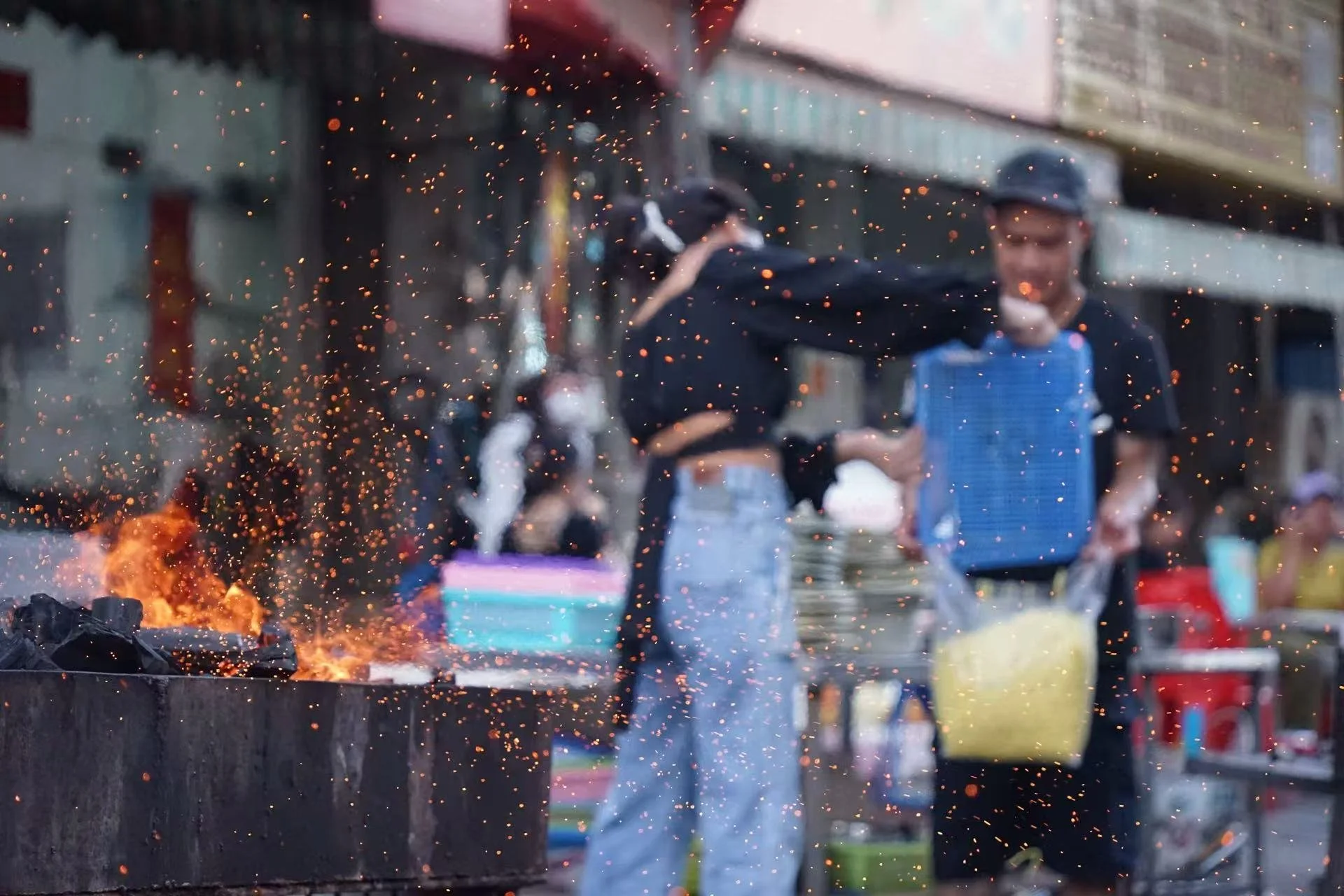 Barbecue on street in Vientiane
