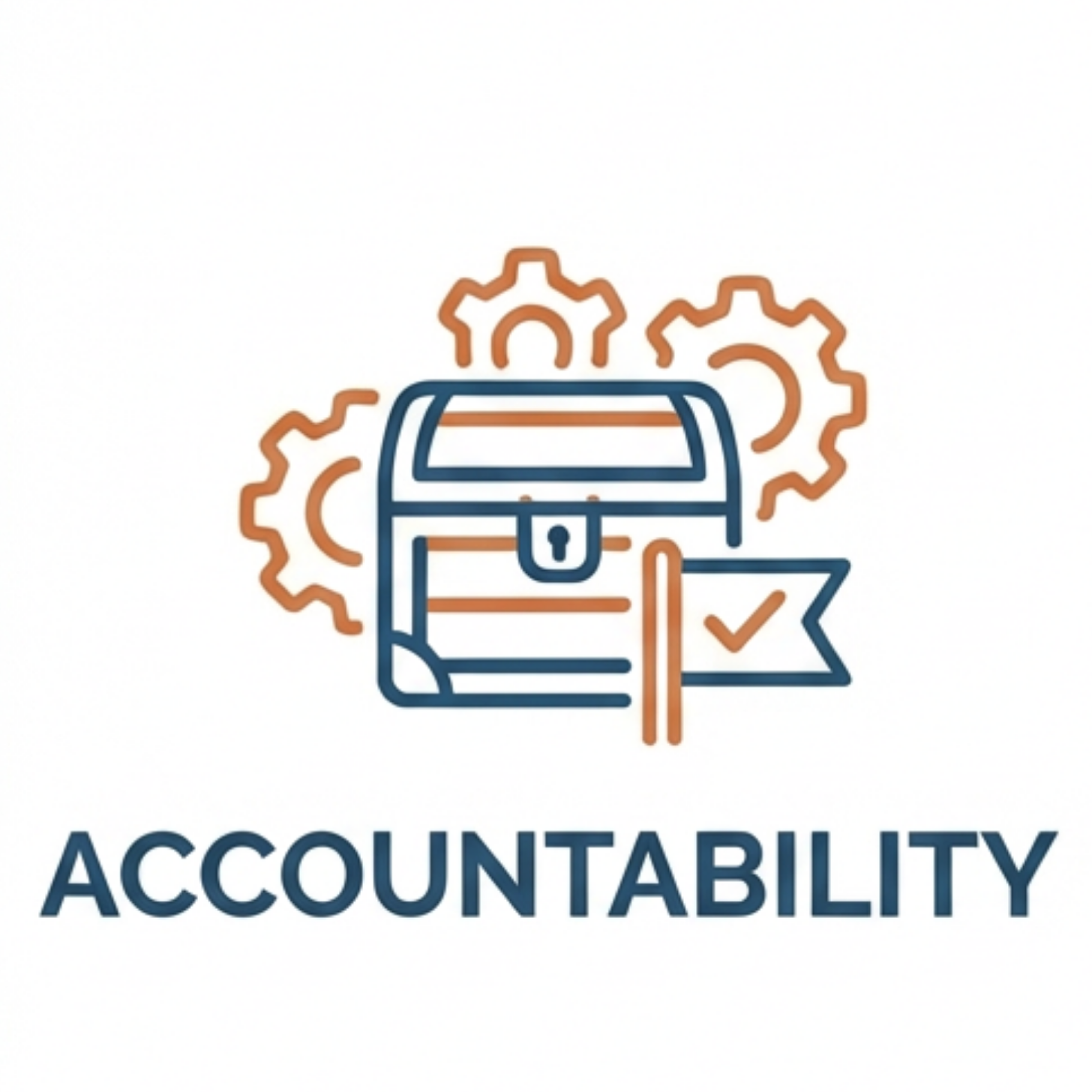 Icon of a chest, gears, and a checkmark with the word 'Accountability' underneath.
