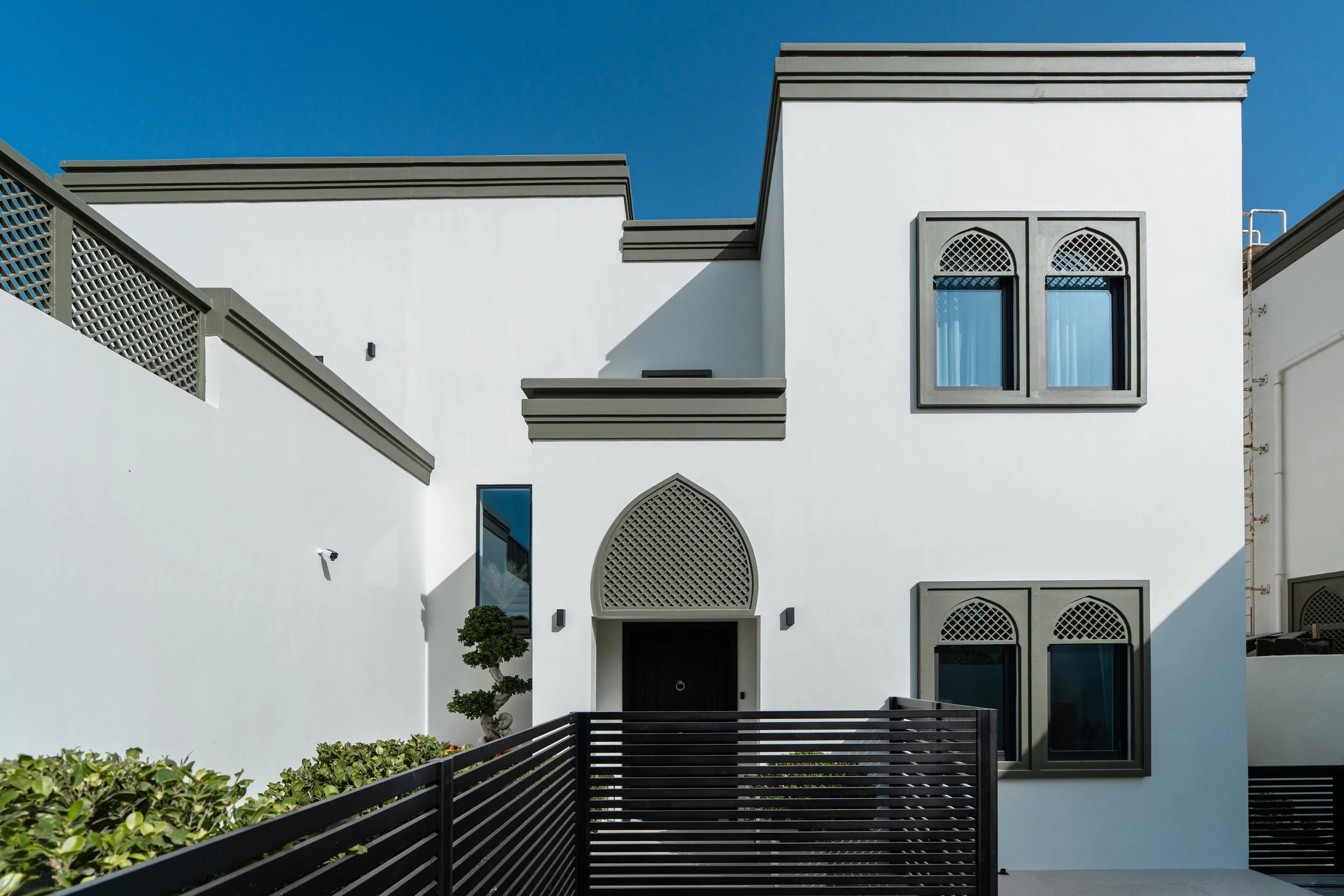 Dubai villa exterior with architectural facade details prepared for structural design review.
