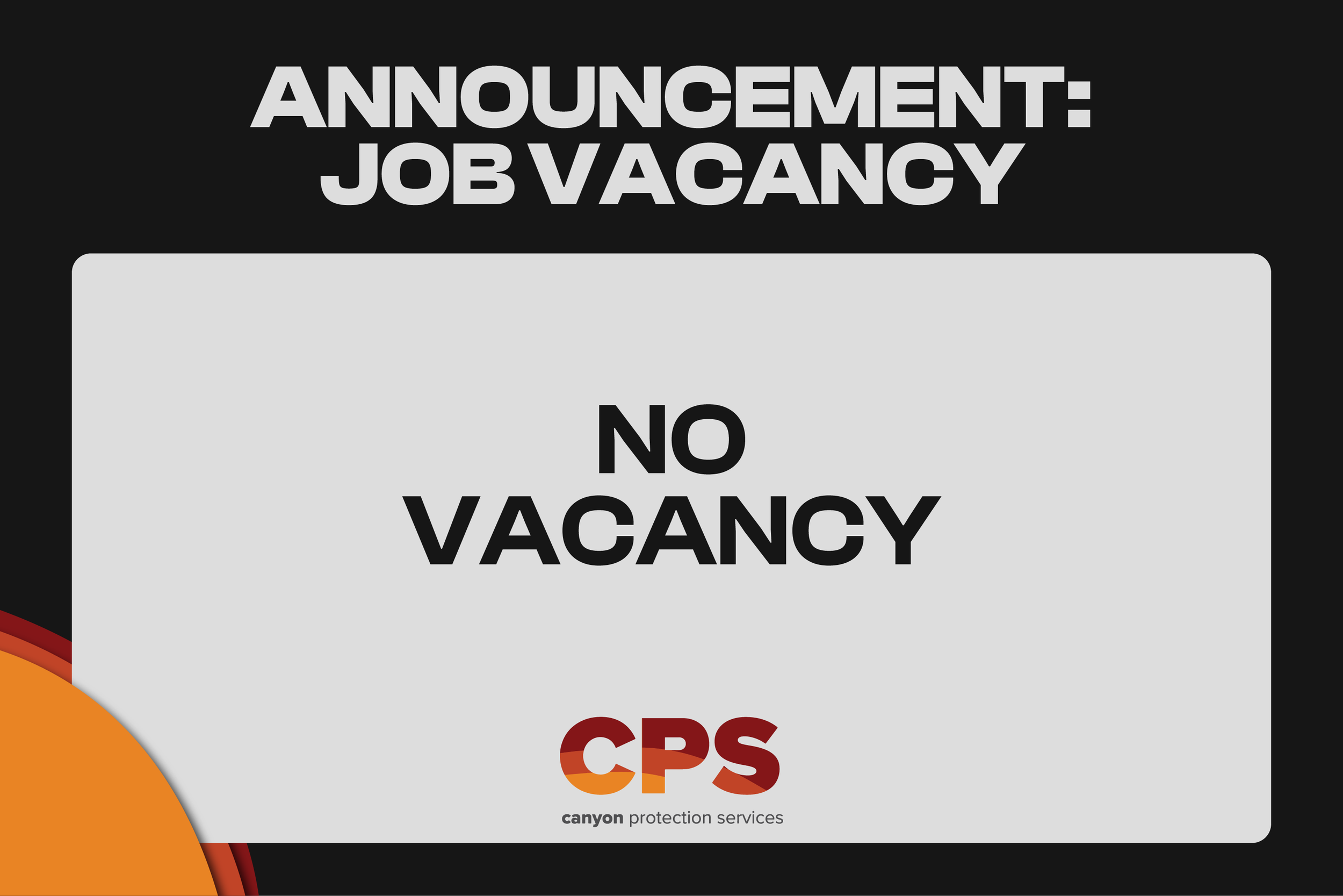 NO VACANCY