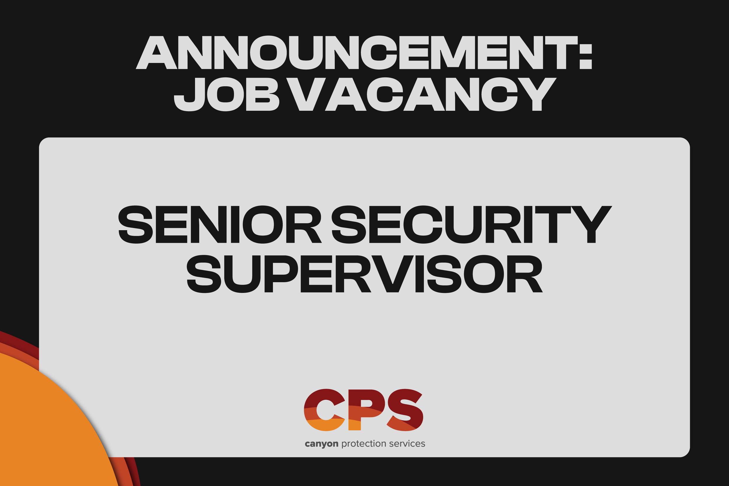 SENIOR SECURITY SUPERVISOR