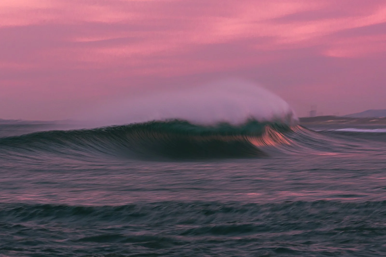 Pink Sky Over Wave
