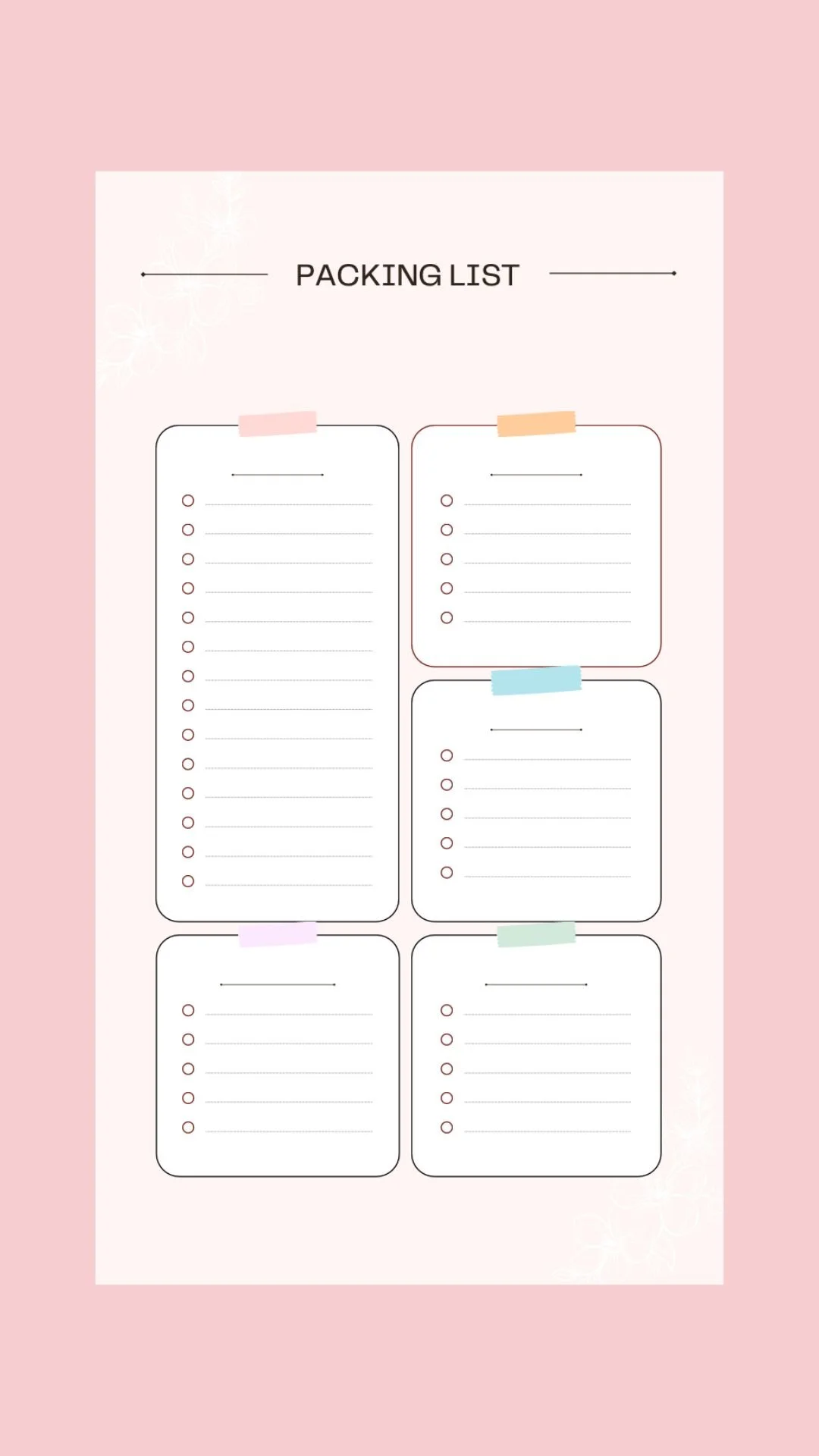 Printable Packing List