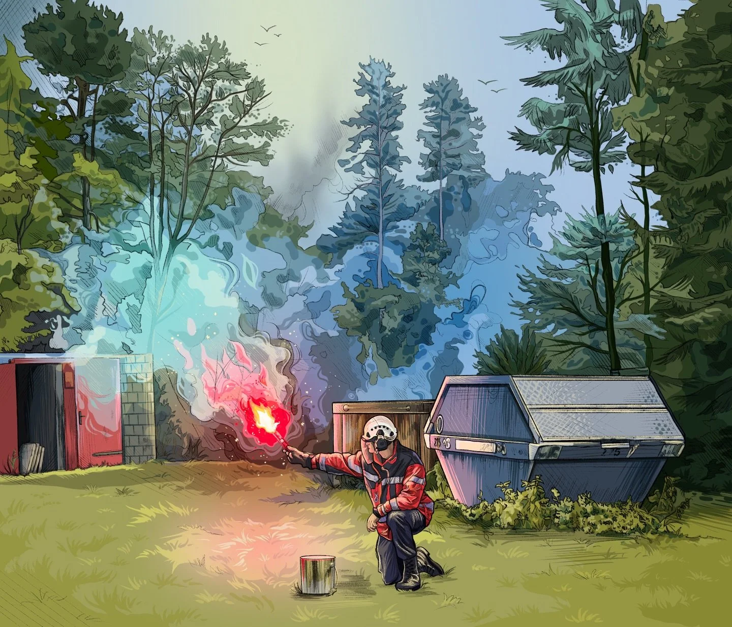 A little glimpse into a truly fascinating summer! 🤍
During my internship at the Forensic Institute, I created these illustrations to showcase the different departments and their daily work. They&rsquo;ll be featured in the institute&rsquo;s 2026 cal