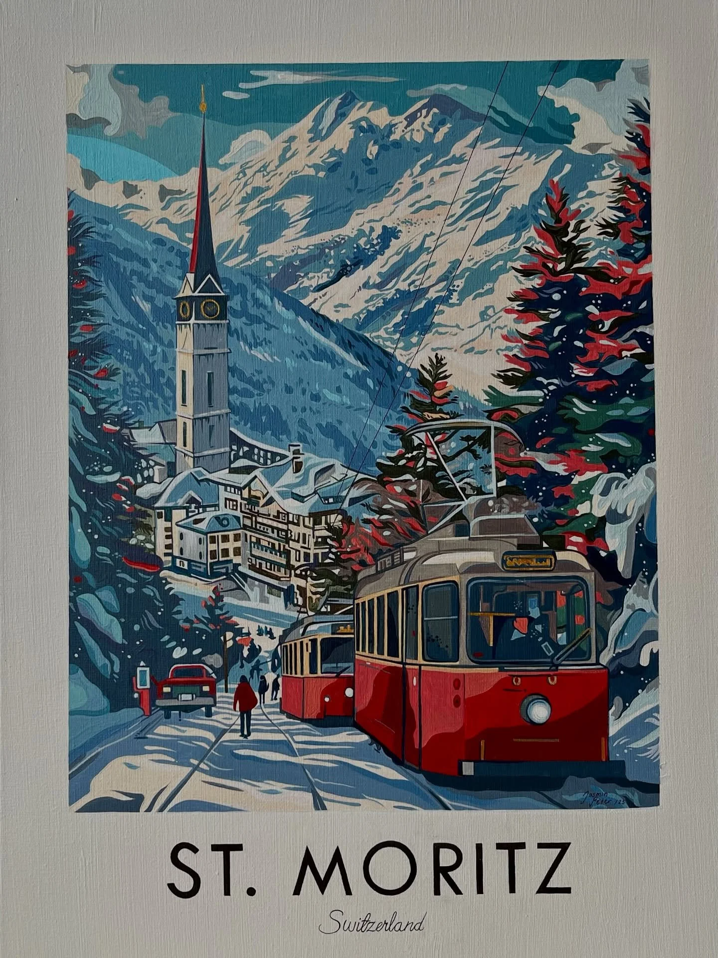 Latest commission work ❄️
An acrylic painting on canvas inspired by a Pinterest reference. Painting this snowy landscape in winter was such a joy &mdash; I hope you like it!
#winterpainting #winterpaintings #snowart #stmoritz