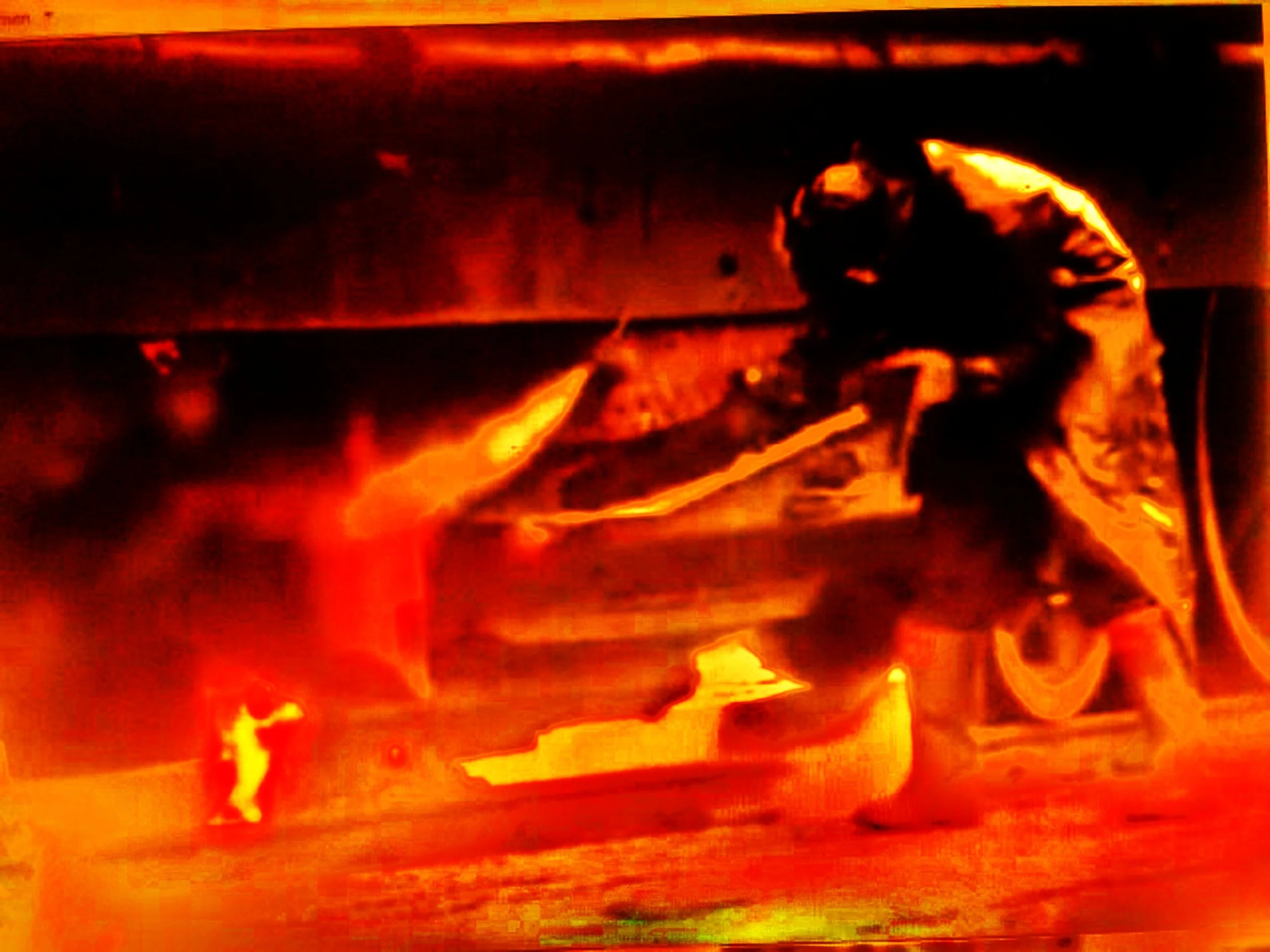 A person practicing martial arts on a mat, wearing a martial arts uniform and a protective headgear, in a training room with a wooden wall and equipment in the background.