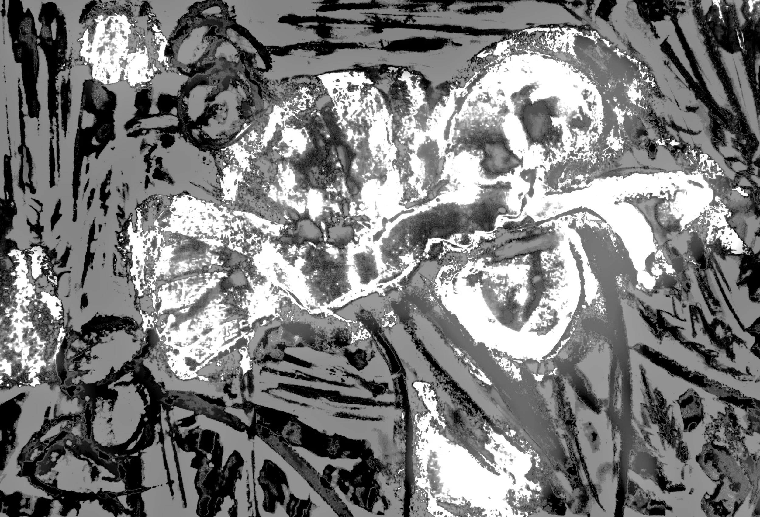 A close-up of an old, weathered, and rusted car wheel with a worn tire in an implied vintage or abandoned setting.