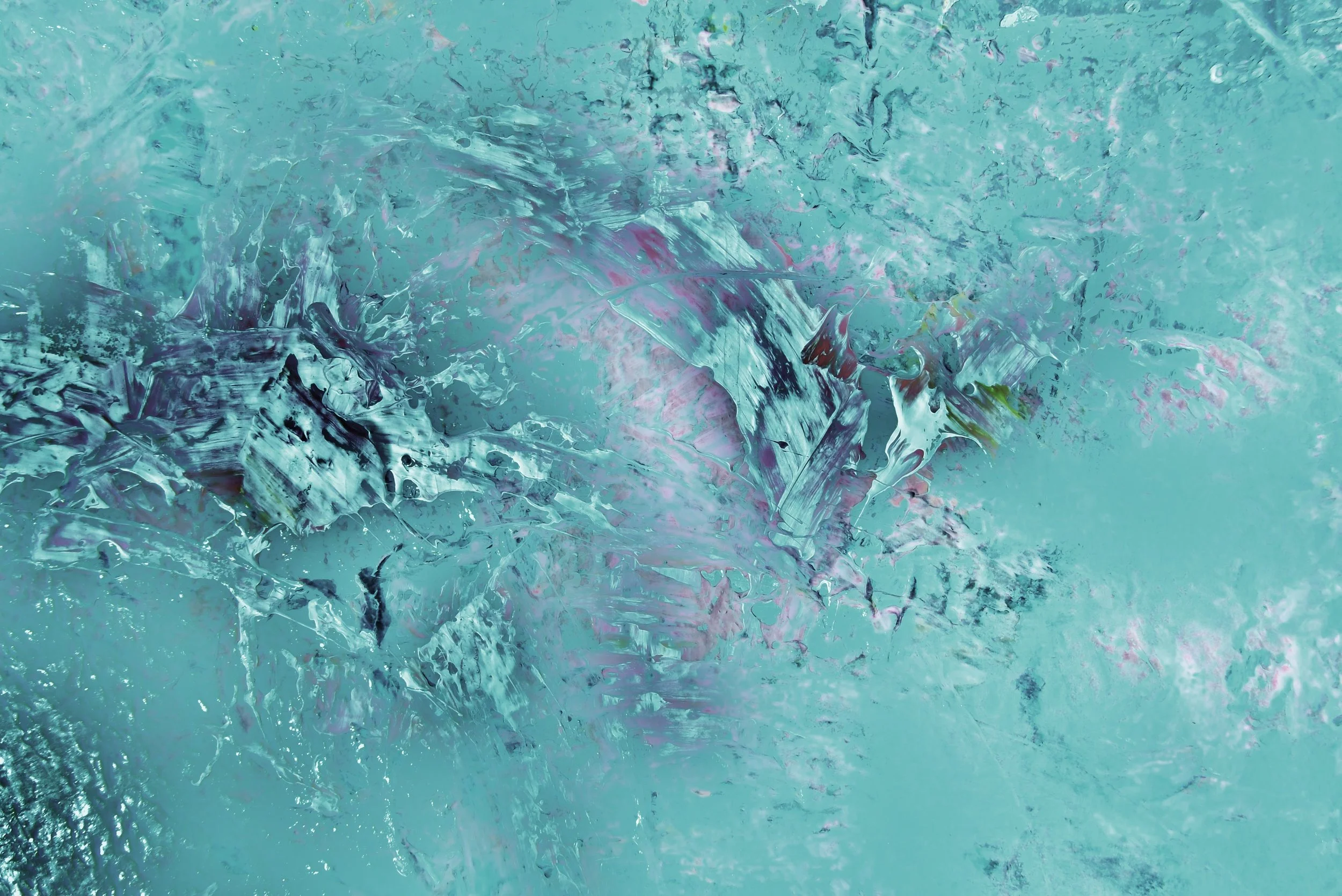 Abstract image with swirling colors of blue, purple, pink, and white that resemble a painterly or digital art style.