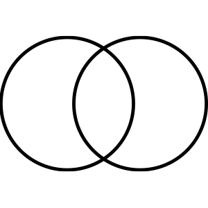 line art of two circles overlapping