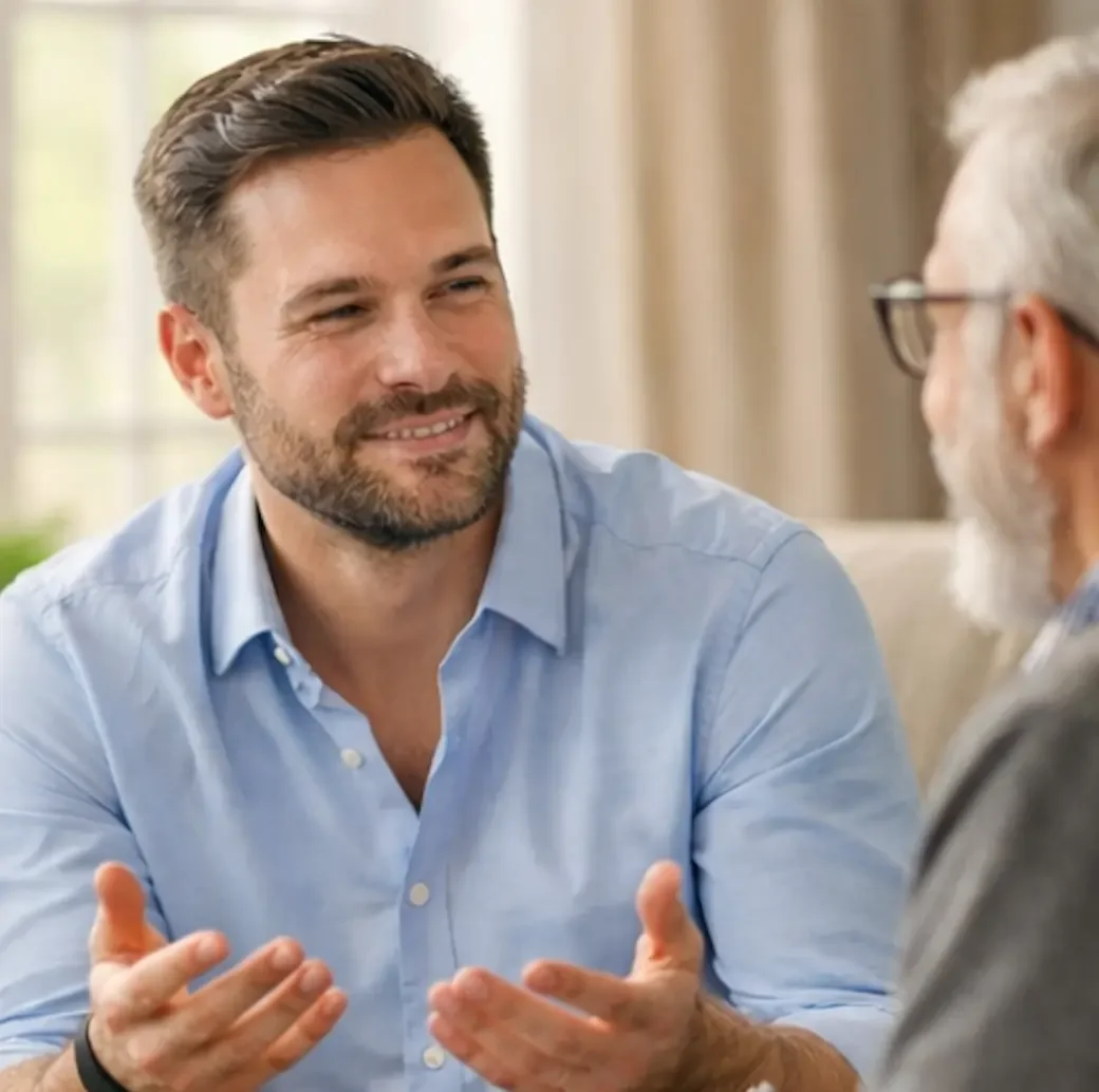Un patient discute avec son psychologue dans un cabinet à Paris