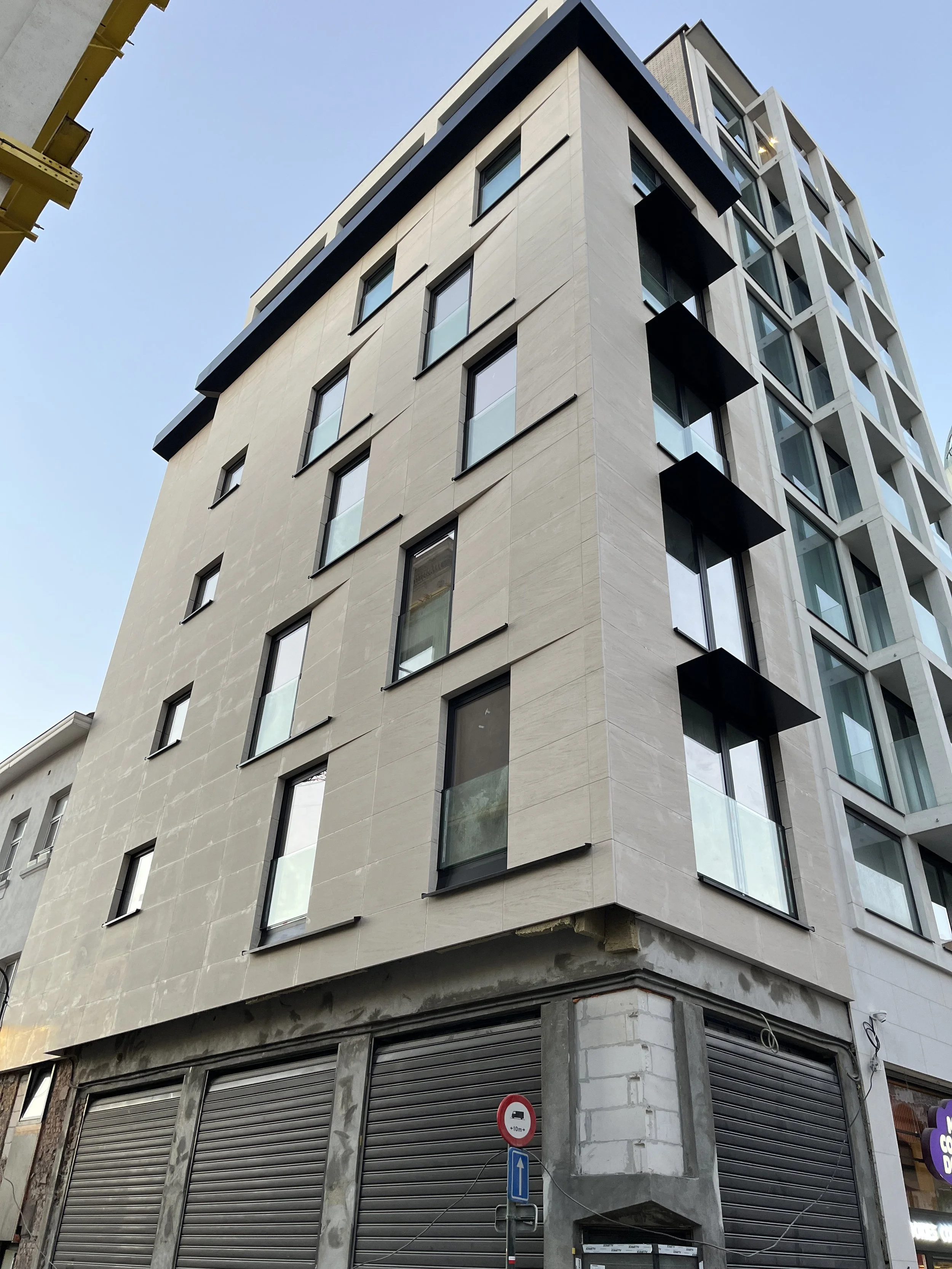 Façade en pierre calcaire