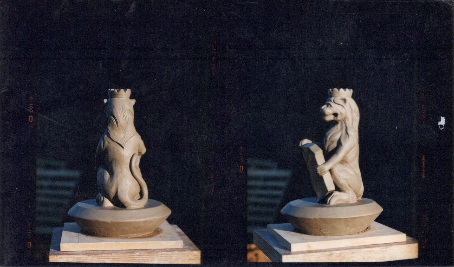 IW Clay models of pair of Lion Rampant .jpeg