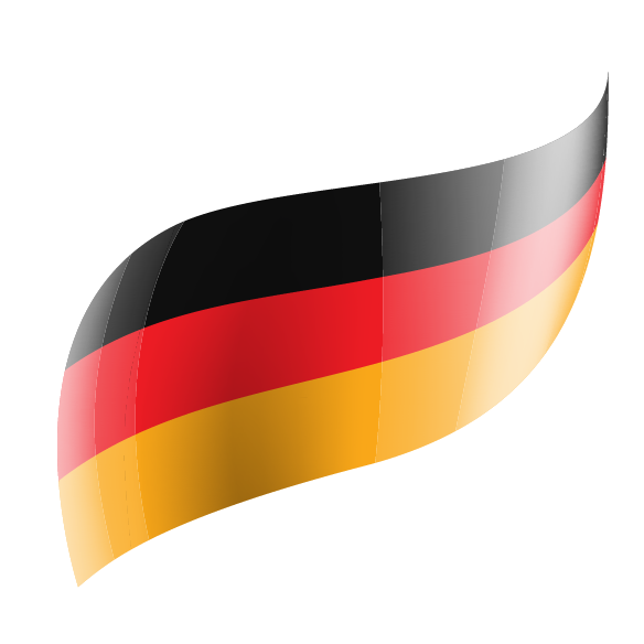 German flag with black, red, and gold horizontal stripes