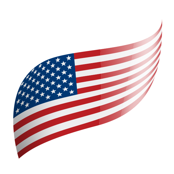 Animated American flag waving on a black background.