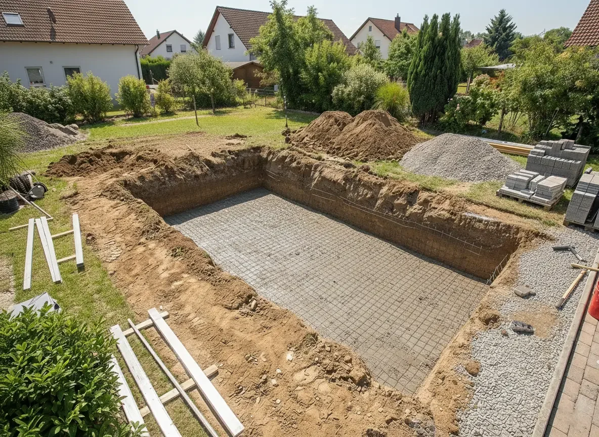 Medence építés menete