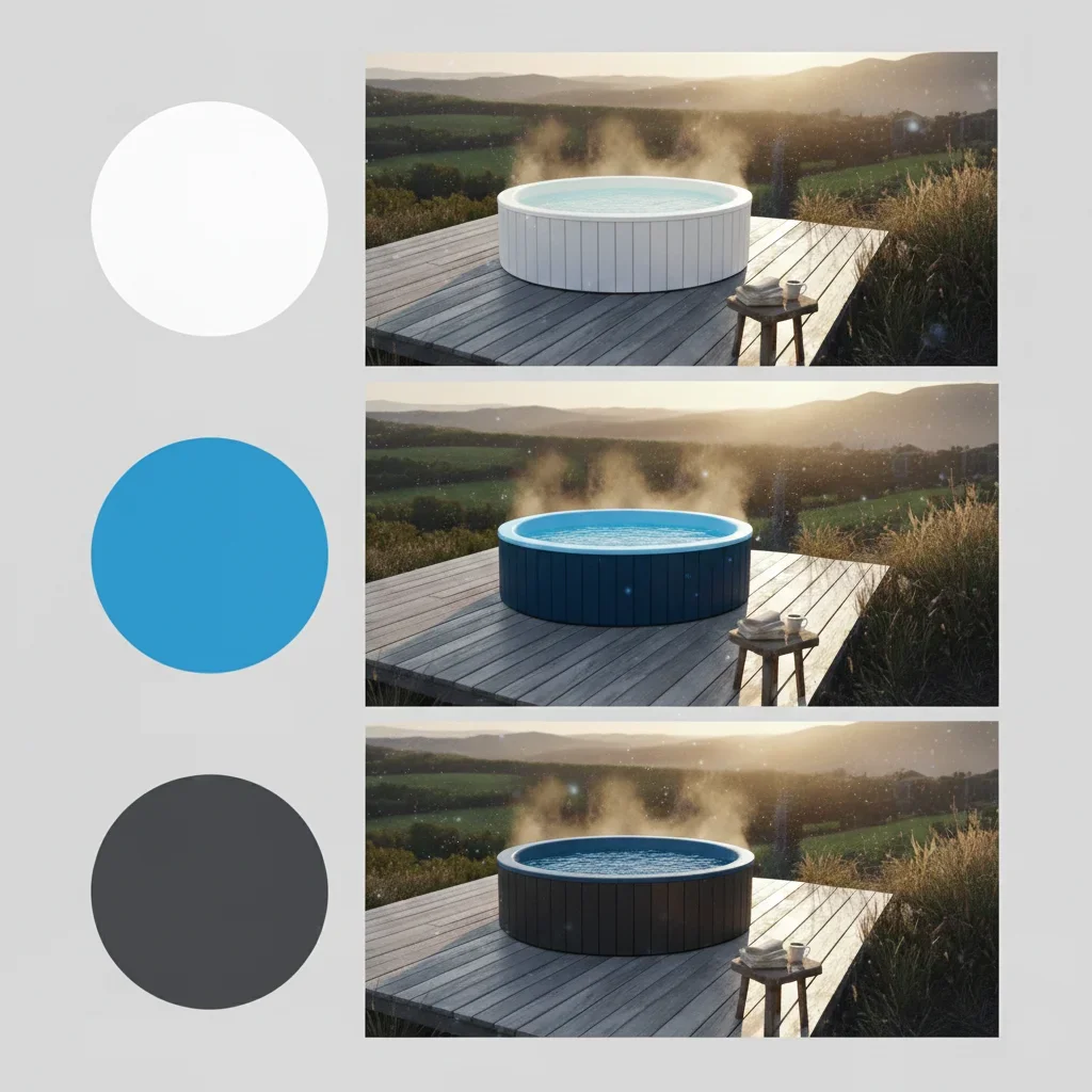 A belső műanyag betét színe alapjaiban határozza meg a víz látványát és a fürdőzés hangulatát. Három letisztult, modern árnyalat közül választhat: