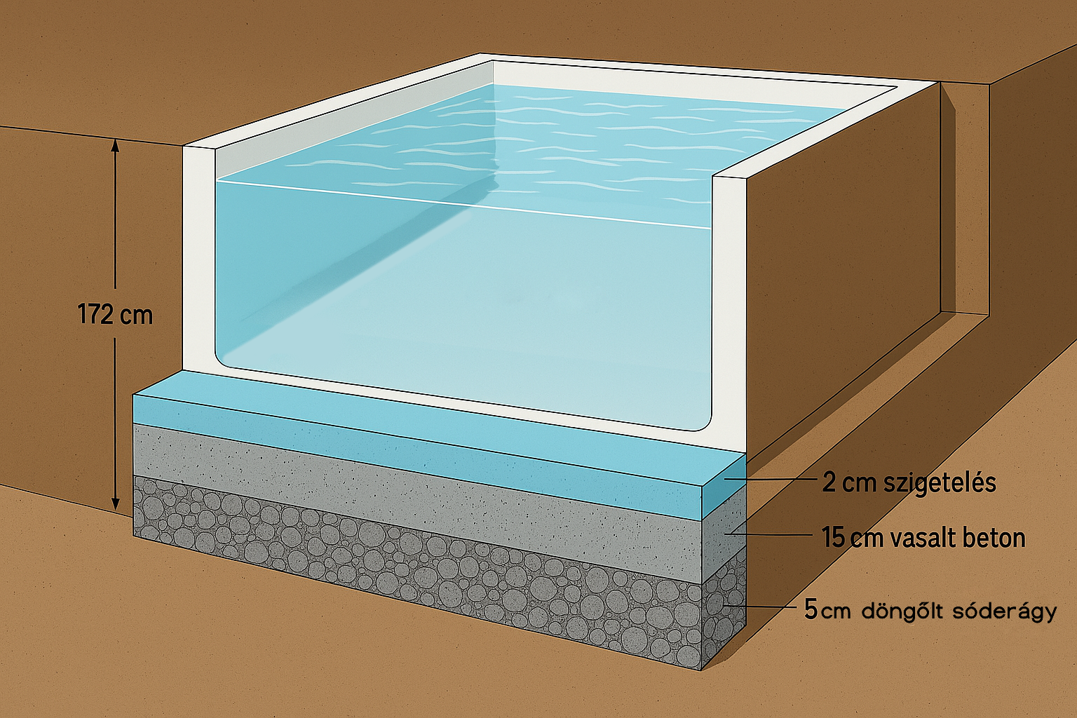 medence telepítés rétegren