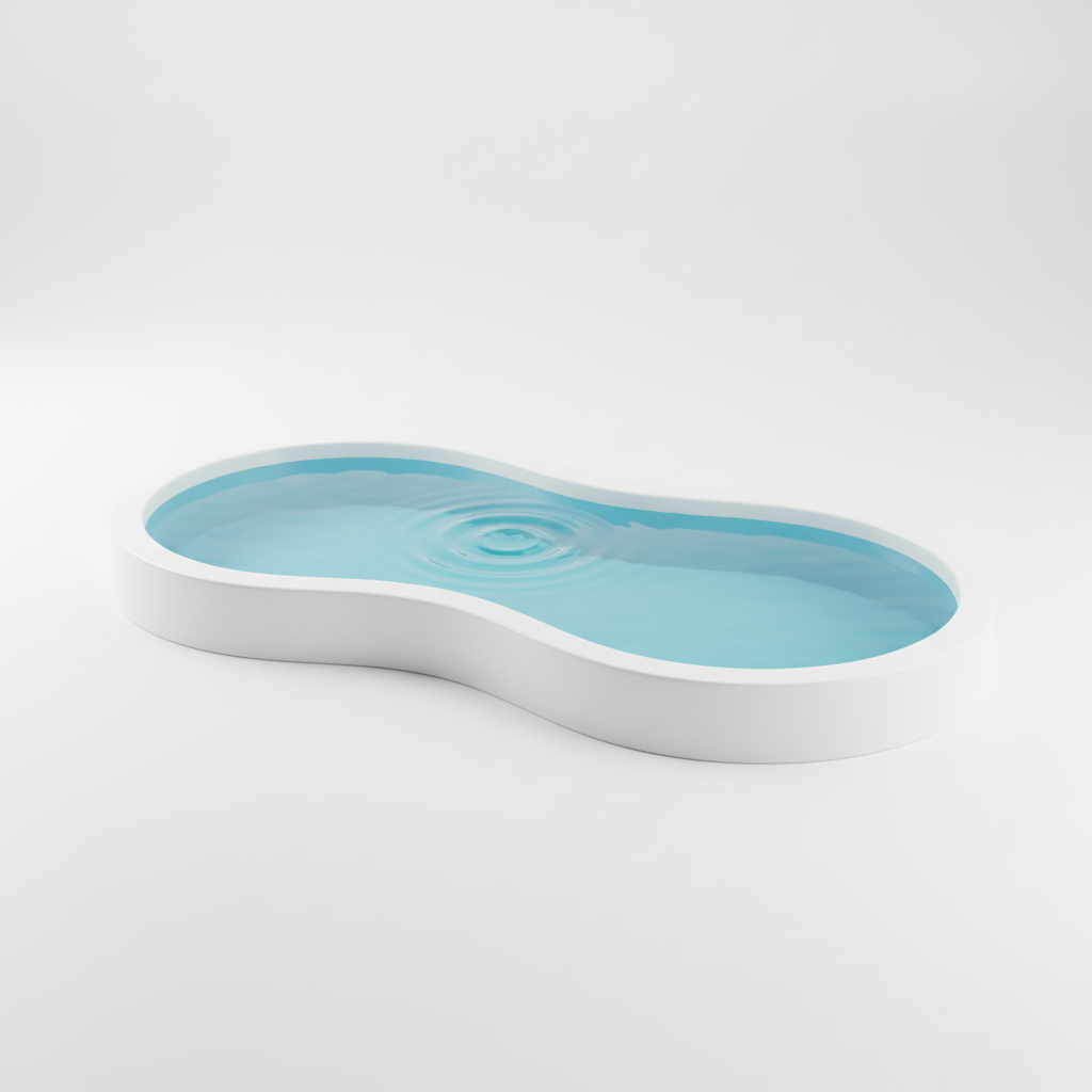 Egyedi formájú műanyag medence