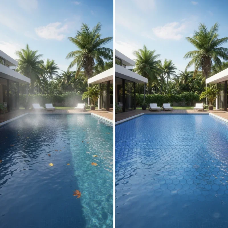 400 mikron vastag kék szolárfólia medence fűtéséhez és párolgás csökkentéséhez.