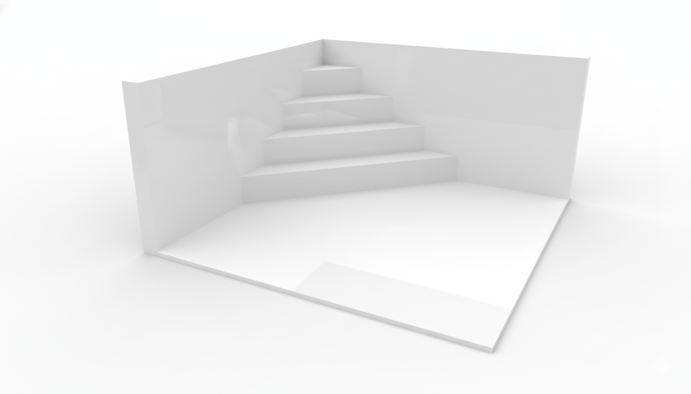 Egyenes római saroklépcső