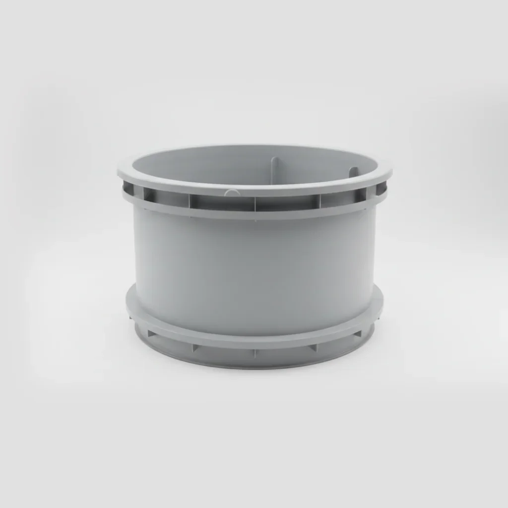 Burkolat nélküli polipropilén dézsa test merevítéssel, beépítésre kész állapotban