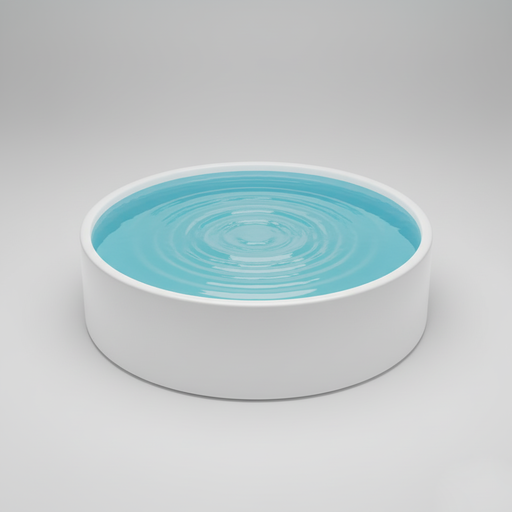 Kör alakú műanyag medence kertbe telepítve szegélykővel