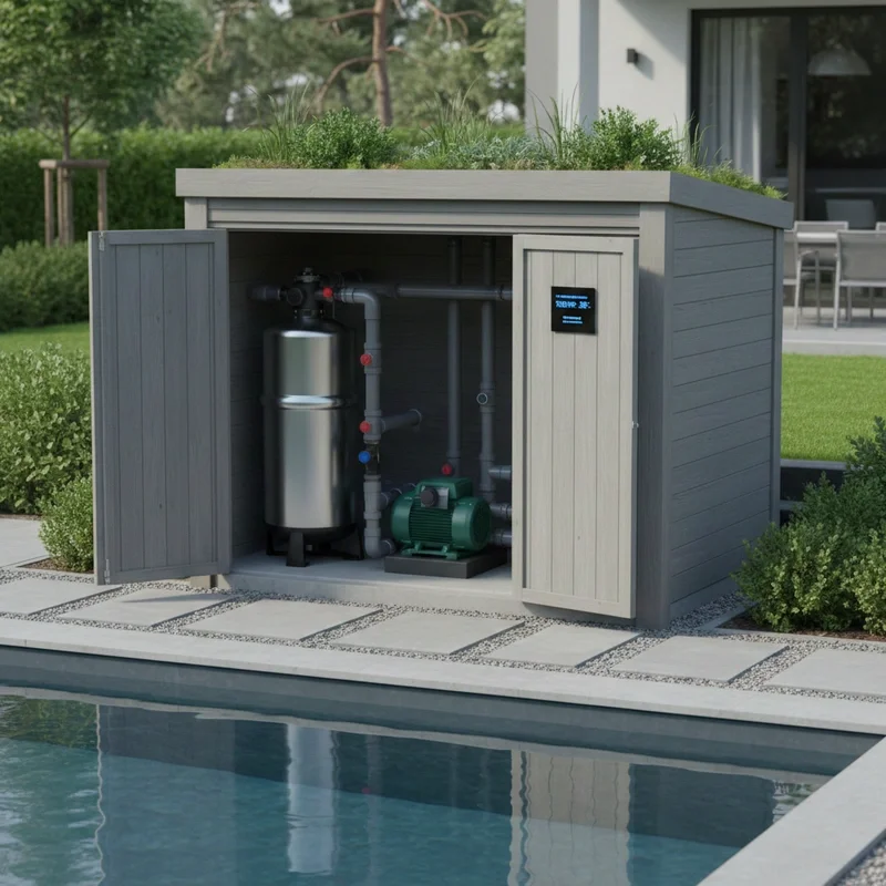 Medence gépészeti akna kialakítás