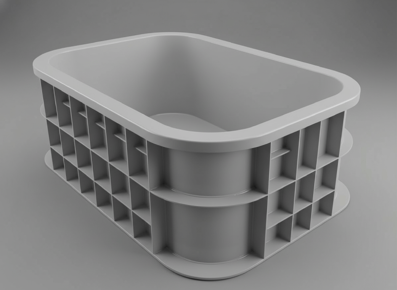 Kompakt, modern polipropilén medence egyedi gyártásban, teraszon történő elhelyezéshez.