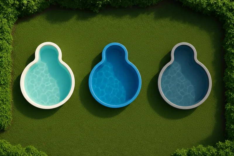 Egyedi formájú medence színek