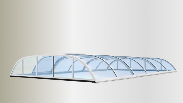 Diszkrét, minimalista megoldás, amely nem takarja el a kilátást a kertben. Ideális modern családi házakhoz.