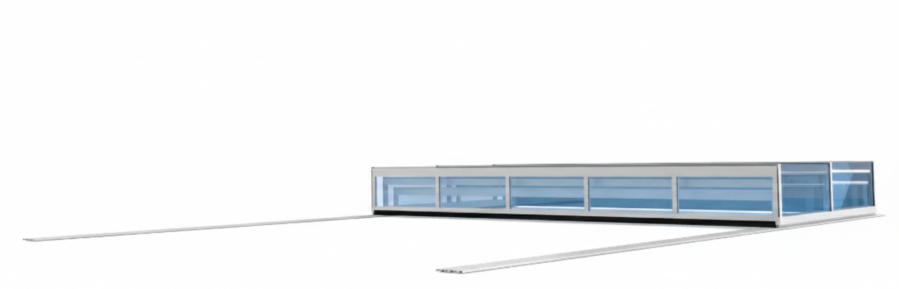 Extra lapos HEXA medencefedés üvegszerűen átlátszó, tömör polikarbonát üvegezéssel.