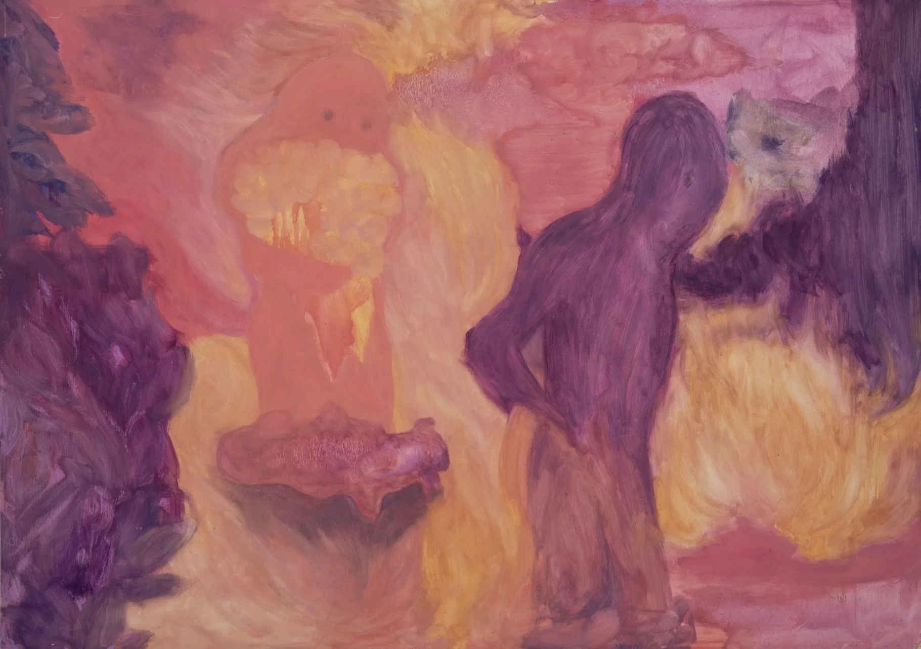 A colorful abstract painting  about grief by artist Sara Rufino.