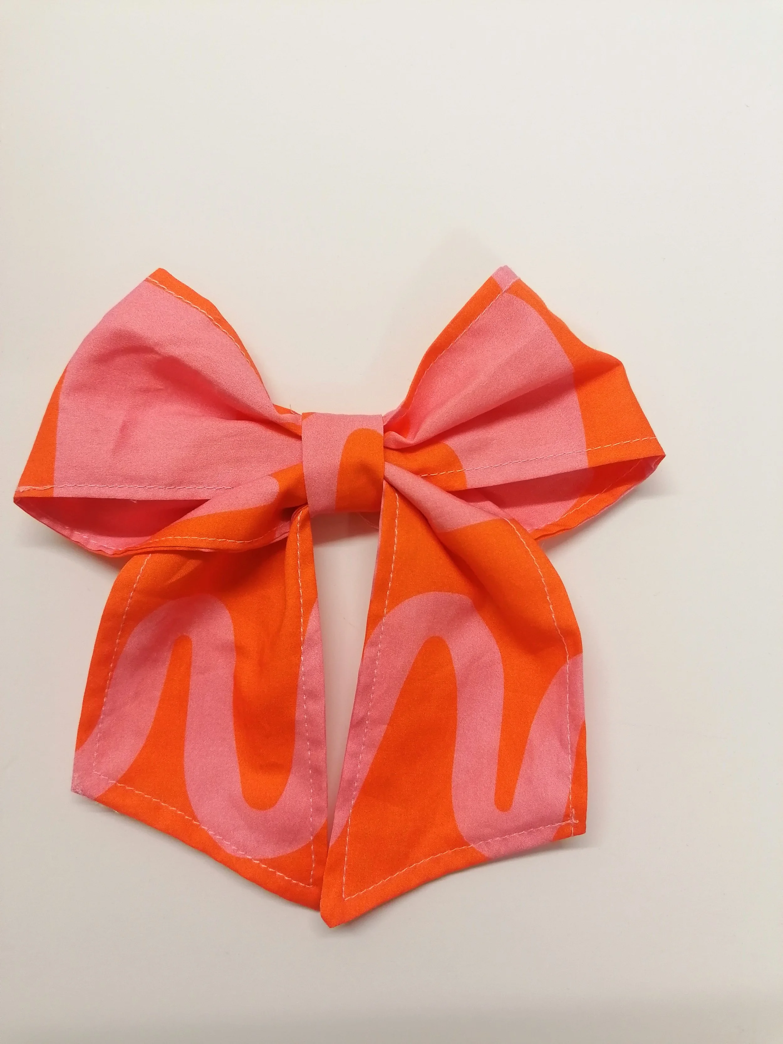 Orange and Pink Bow Hairclip