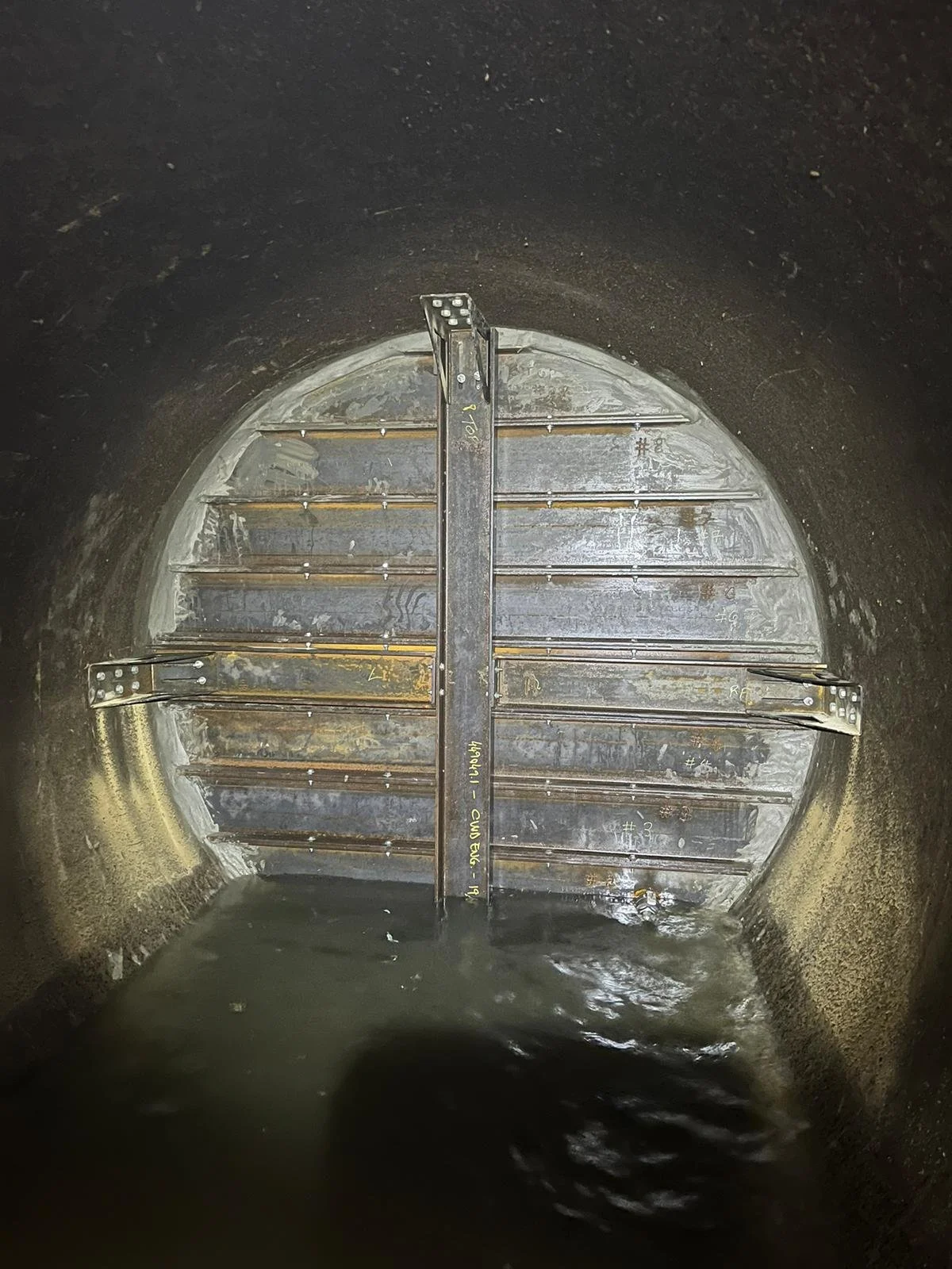 Bespoke secondary isolation plate designed to fit through a 400mm access hatch 