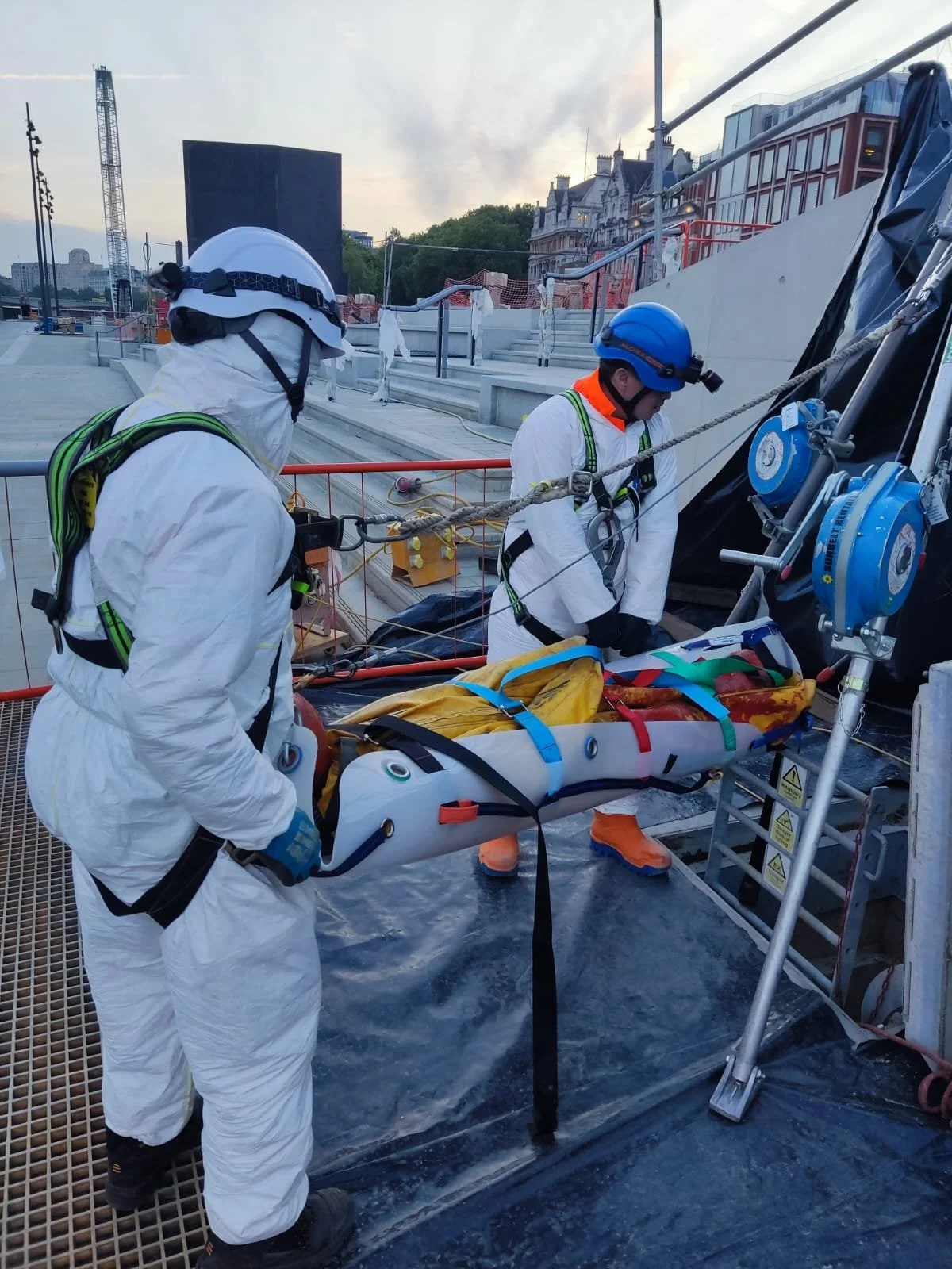 Simulating high risk rescue drills prior to the installation of secondary isolation plates  