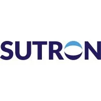 Text reading 'SUTRON' with a stylized letter 'O' resembling a blue and white circular design.