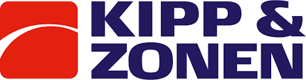 KIPP & Zonen logo with a red rectangular symbol and bold navy text.
