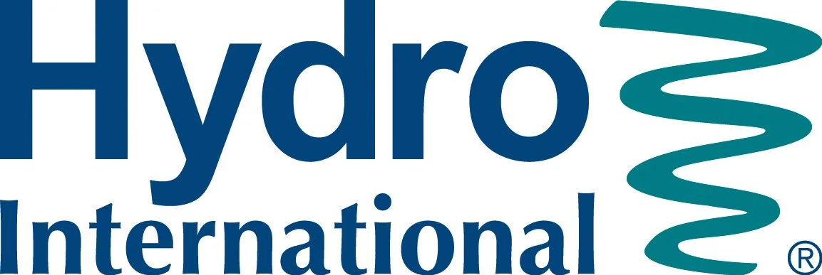 Hydro International logo featuring the company name and a stylized water spiral.