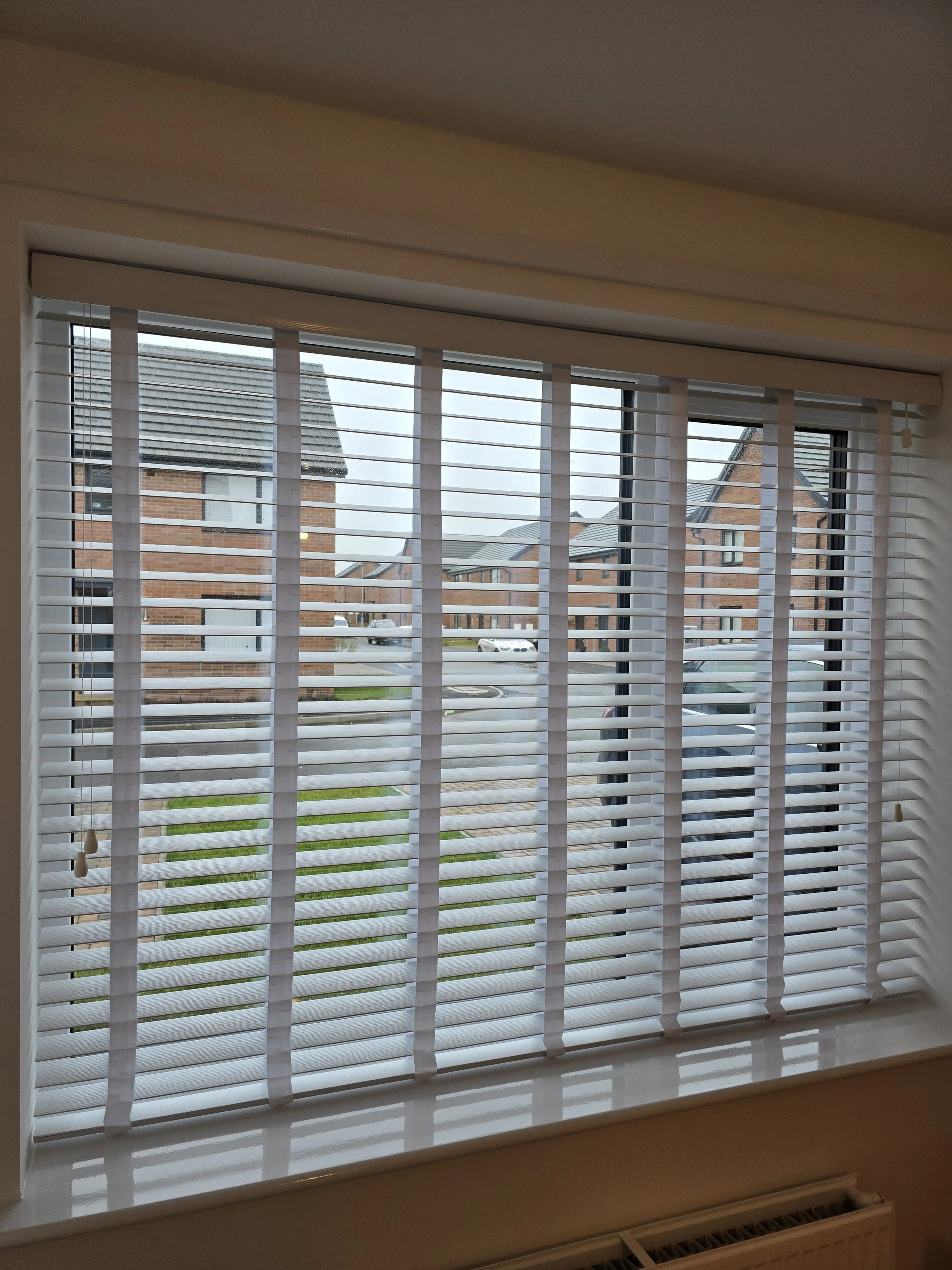 Made to measure blinds fitted in a Darlington living room