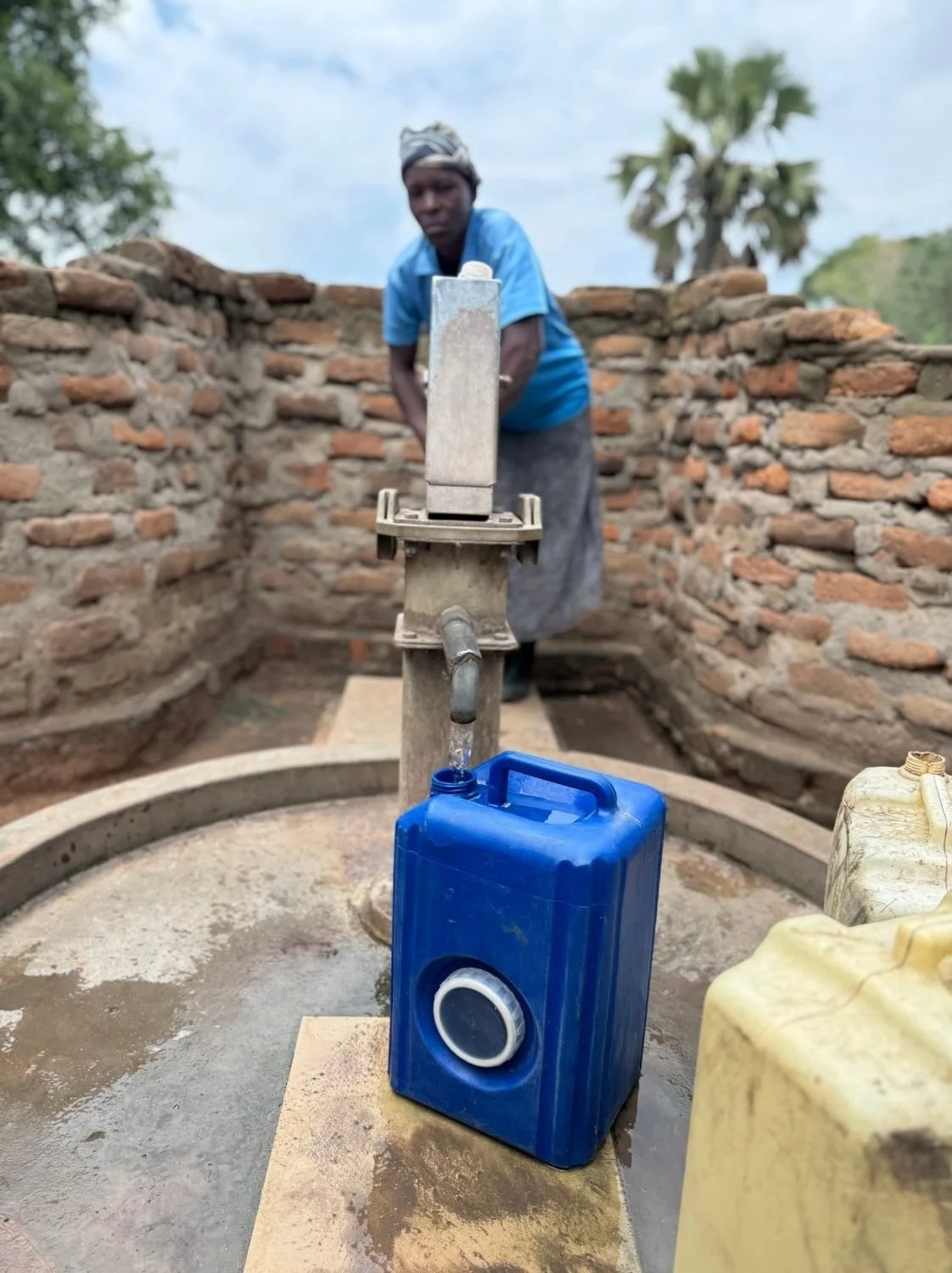 Woman while gathering water