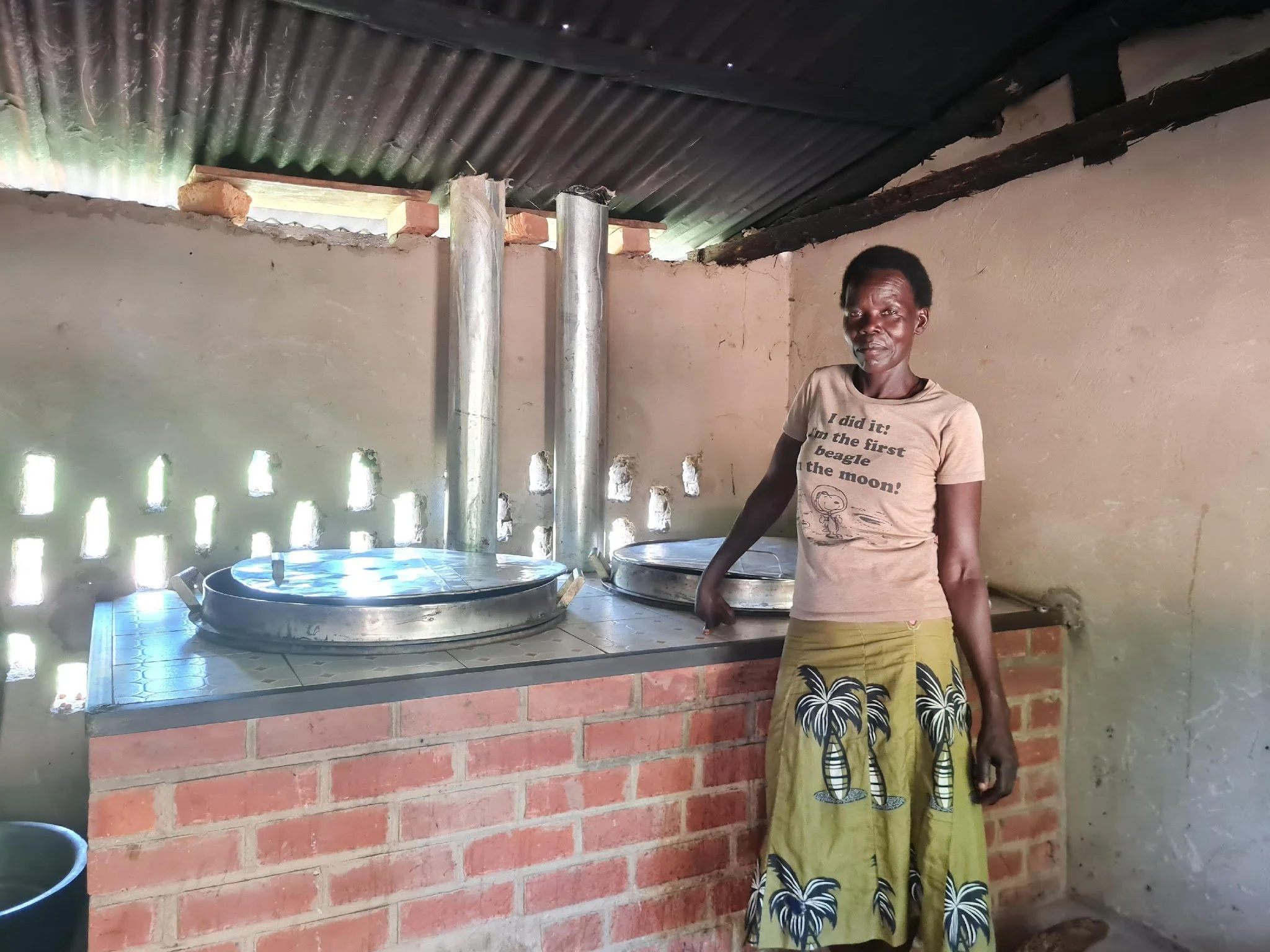 Woman standing inside energy facilities.