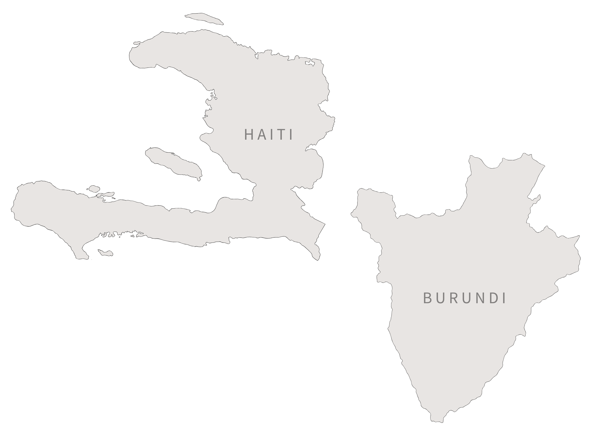 Haiti and Burundi maps.