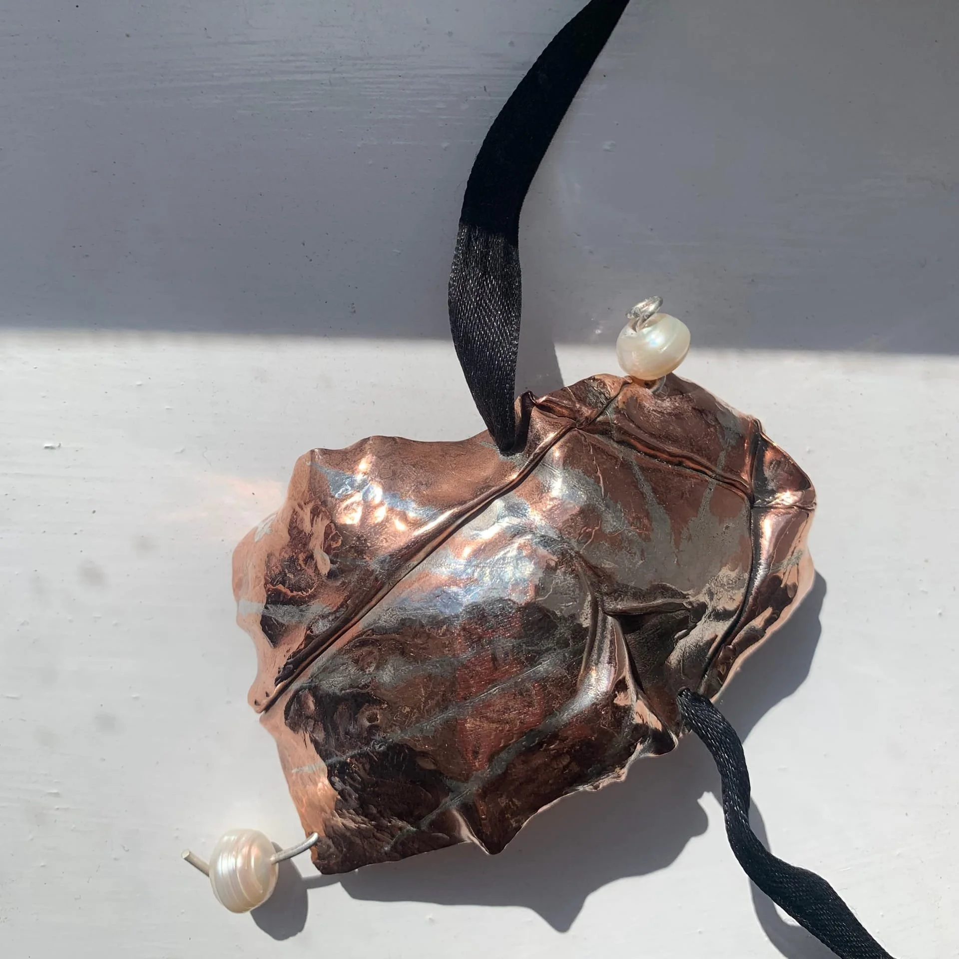 Copper, Silver Pearl Choker