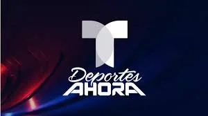 Logo with a stylized 'T' shape and the words 'Deportes AHORA' underneath, on a dark background with red accents.